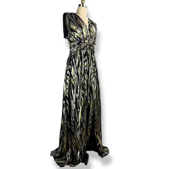 New w/Tags RAMY BROOK NEW YORK silk metallic JessieAnn Goddess gown dress - Picture 13 of 17